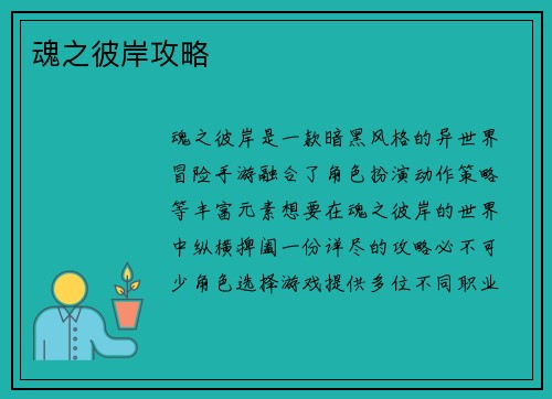 魂之彼岸攻略